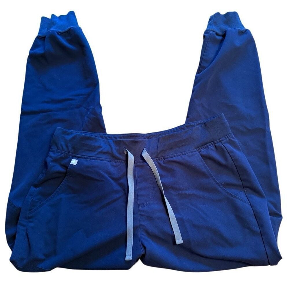 Figs Zamora Jogger Womens Scrub Pant Blue Pockets Technical Collection size M